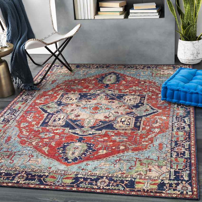 Vosges Traditional Bright Red Rug - Vibrant & Classic