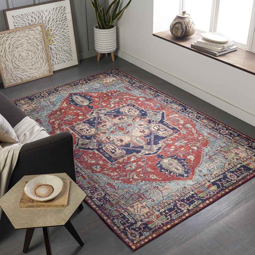 Vosges Traditional Bright Red Rug - Vibrant & Classic