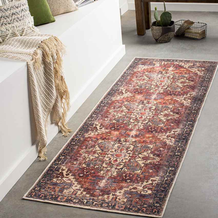Rome Traditional Rust Rug | Earthy Timeless Elegance