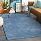 Cade Solid and Border Navy Area Rug
