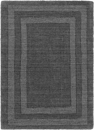 Mardian Solid and Border Charcoal Area Rug