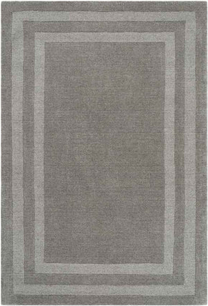 Mardian Solid and Border Taupe Area Rug