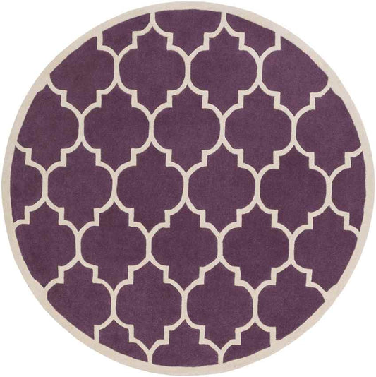 Azusa Modern Purple/Off-White Area Rug