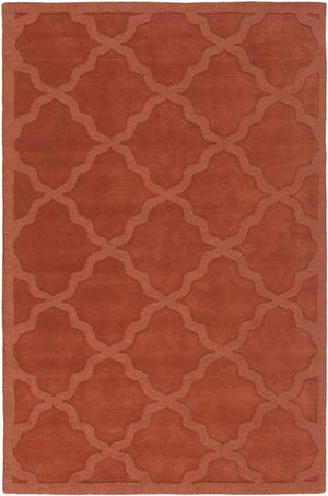 Ermont Solid and Border Coral Red Area Rug
