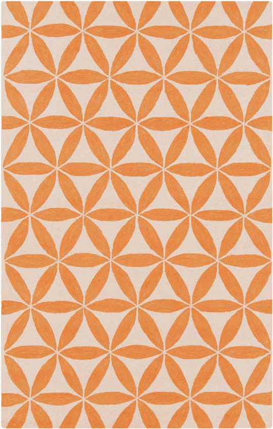 Brevard Modern Beige/Orange/Teal Area Rug