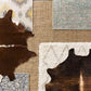 Ouida Hide Leather and Fur Camel Area Rug