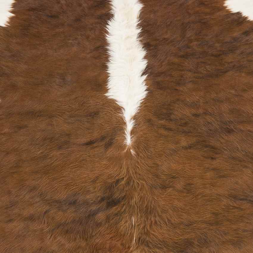 Ouida Hide Leather and Fur Camel Area Rug