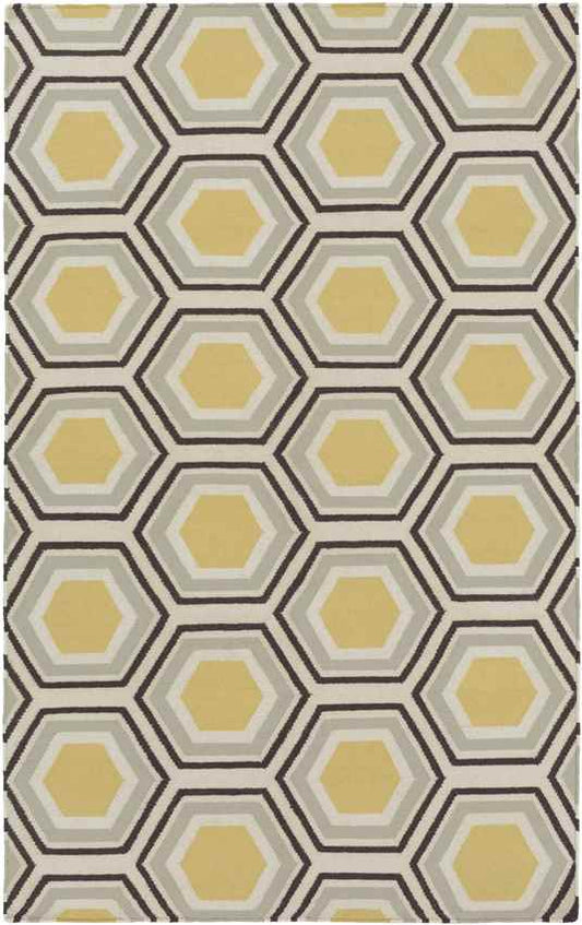 Dutton Modern Beige/Yellow/Black Area Rug