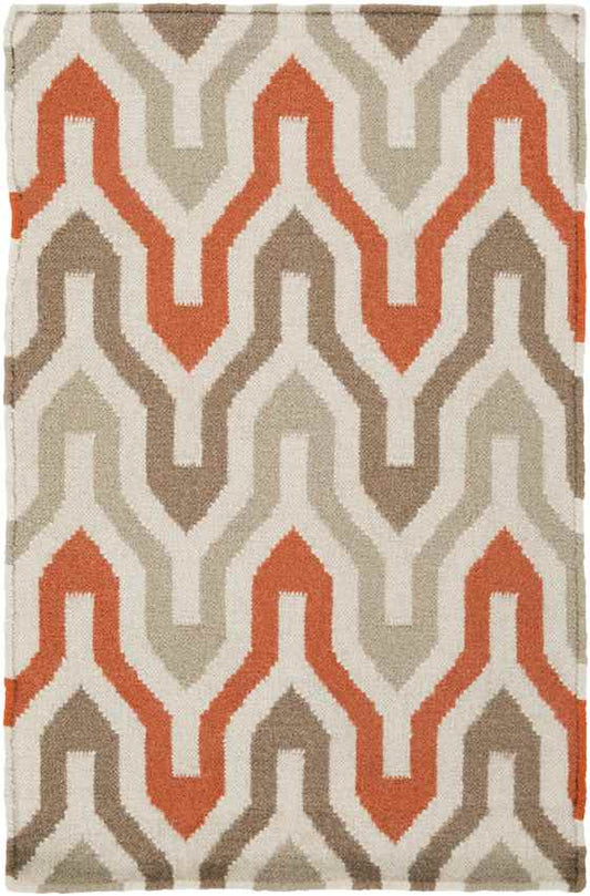 Earle Modern Orange/Taupe Area Rug