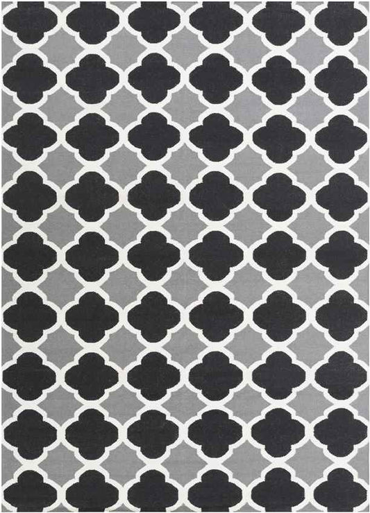 Eureka Modern Jet Black/Gray Area Rug