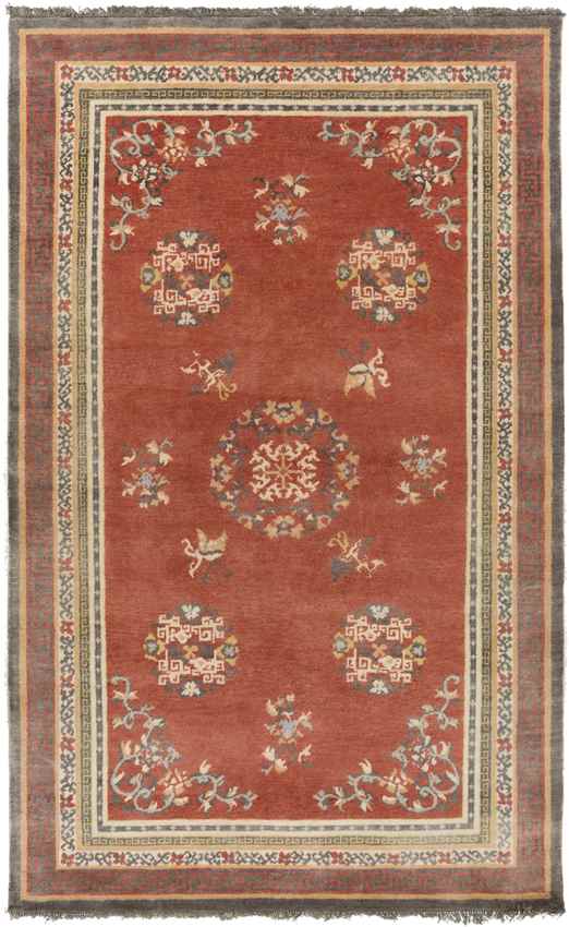 Folkston Traditional Rust/Charcoal Area Rug
