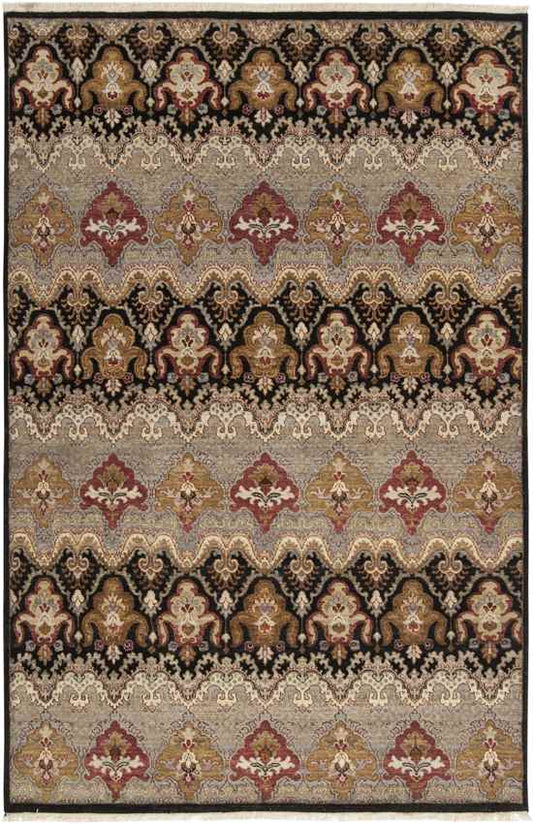 Sigourney Traditional Black/Tan Area Rug