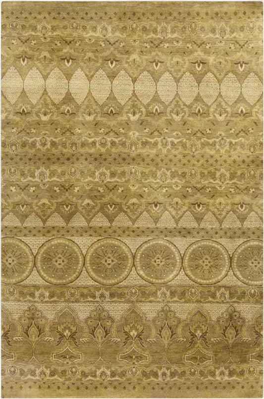 Irvine Traditional Mustard/Dark Brown Area Rug