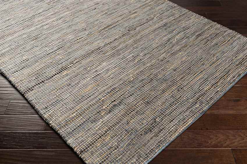 Acton Hide Leather and Fur Taupe Area Rug