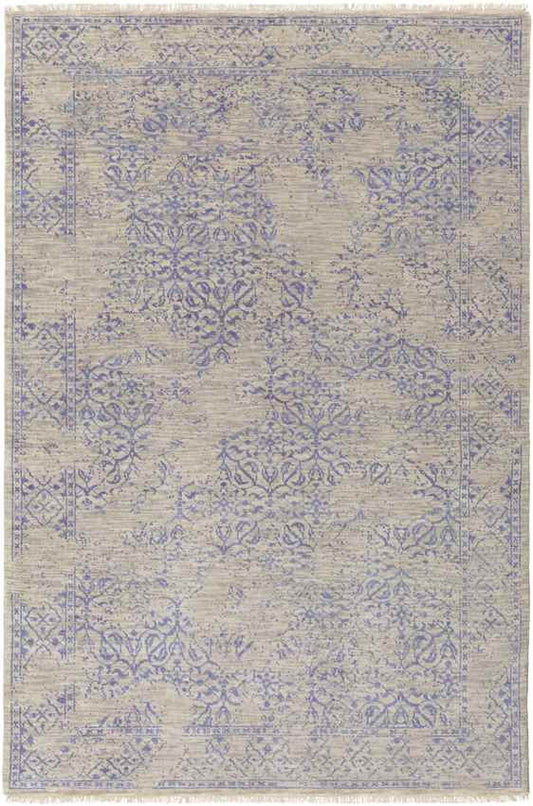 Wellton Traditional Medium Gray/Dark Blue Area Rug