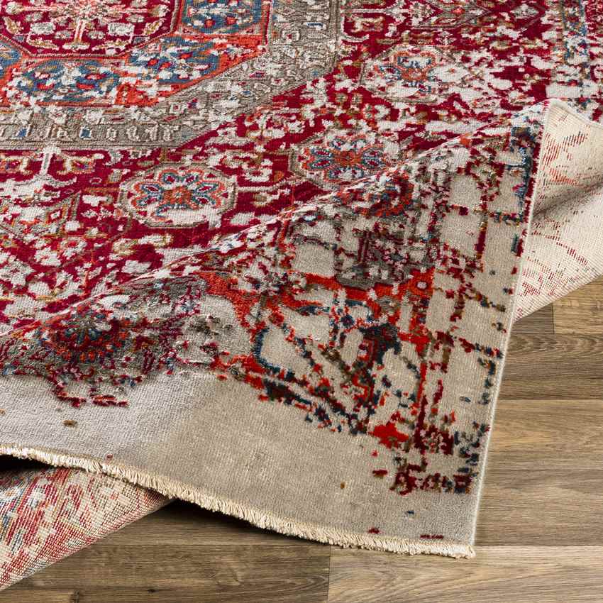 Newhaven Traditional Bright Red Area Rug