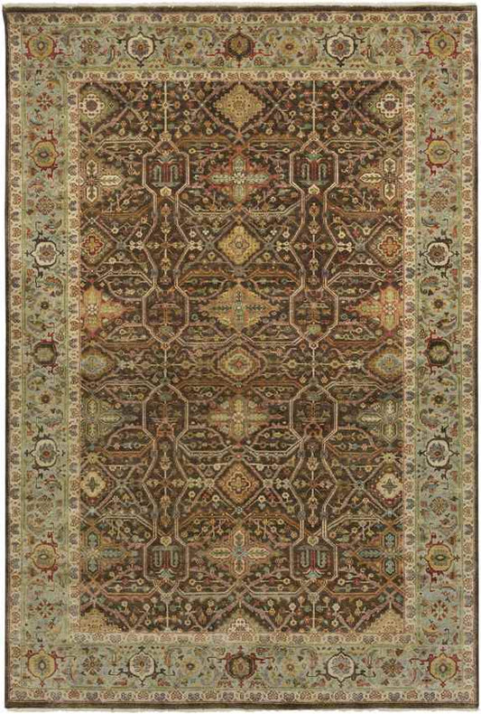 Reigate Traditional Dark Brown Area Rug