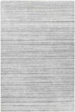 Skipton Solid and Border Silver Gray Area Rug