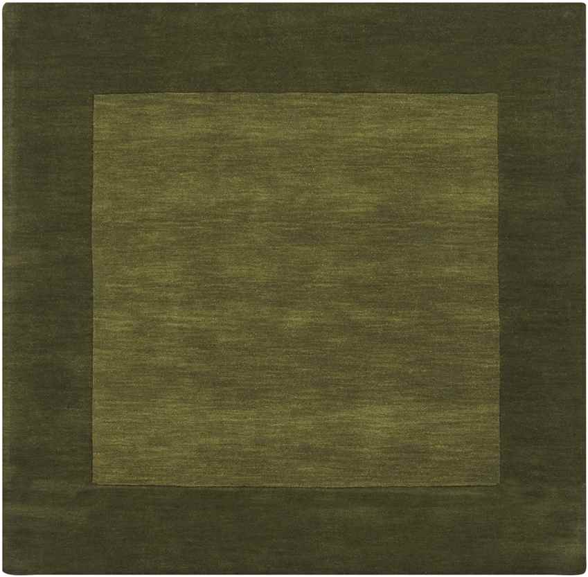 Reims Solid and Border Olive Area Rug