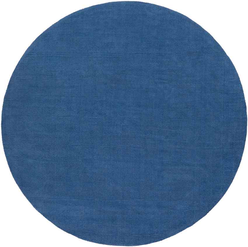 Rennes Solid and Border Dark Blue Area Rug