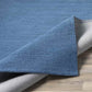 Rennes Solid and Border Dark Blue Area Rug