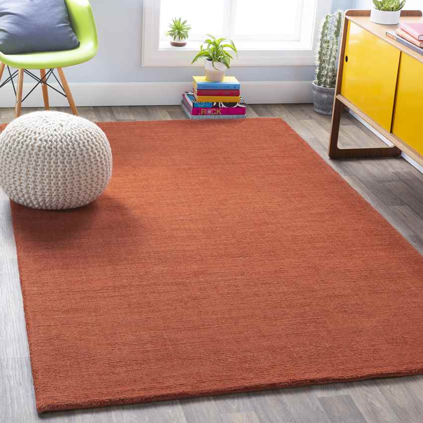 Rennes Modern Burnt Orange Area Rug - Warm & Trendy