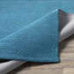 Rennes Solid and Border Bright Blue Area Rug