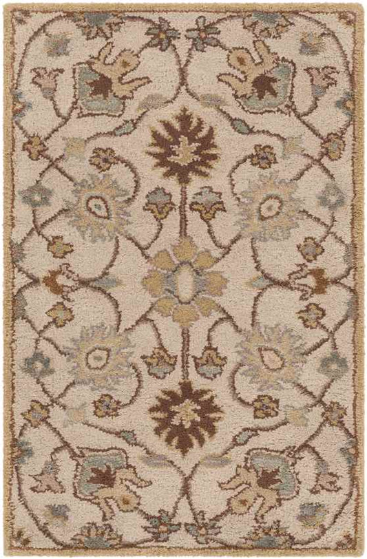 Two Hills Traditional Khaki Area Rug