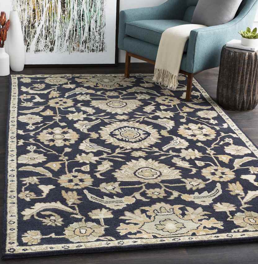 Caraquet Traditional Ink Area Rug