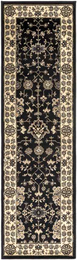 Lac Baker Traditional Black Area Rug