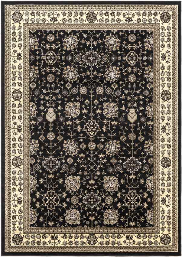Lac Baker Traditional Black Area Rug