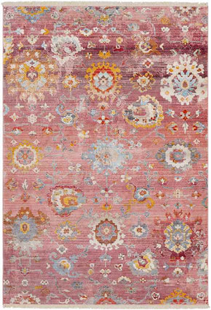 Salvage Traditional Pale Pink Area Rug
