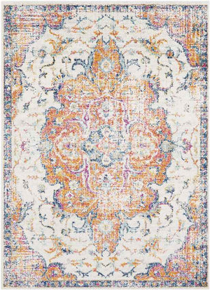 Toulouse Traditional Bright Orange Area Rug