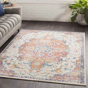 Toulouse Traditional Bright Orange Area Rug