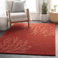 Lakeshore Solid and Border Dark Red Area Rug