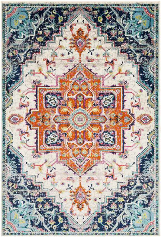 Metz Traditional Bright Orange Area Rug