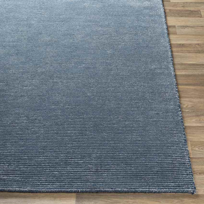 Montrell Solid and Border Denim Area Rug