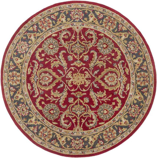 Palaiseau Traditional Bright Red Area Rug