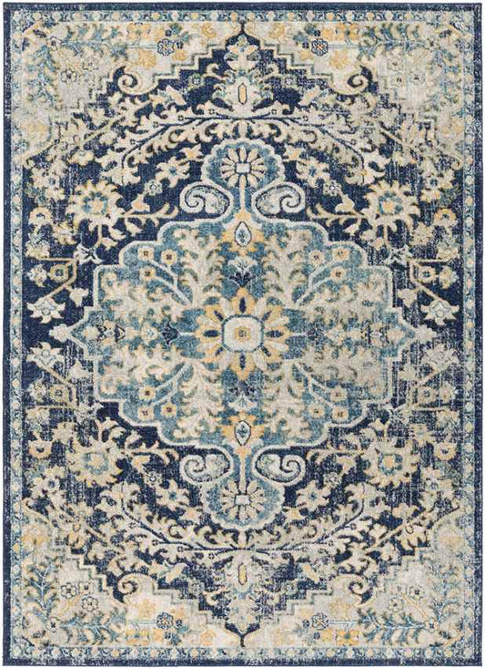 Gimel Traditional Sky Blue Area Rug
