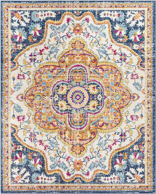 Deinum Traditional Navy Area Rug