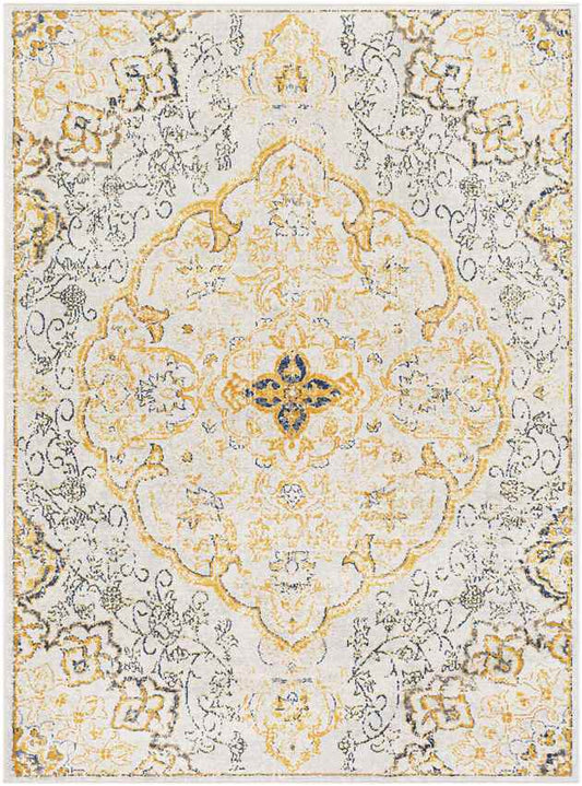 Cornjum Traditional Yellow Area Rug