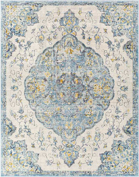 Cornjum Traditional Pale Blue Area Rug