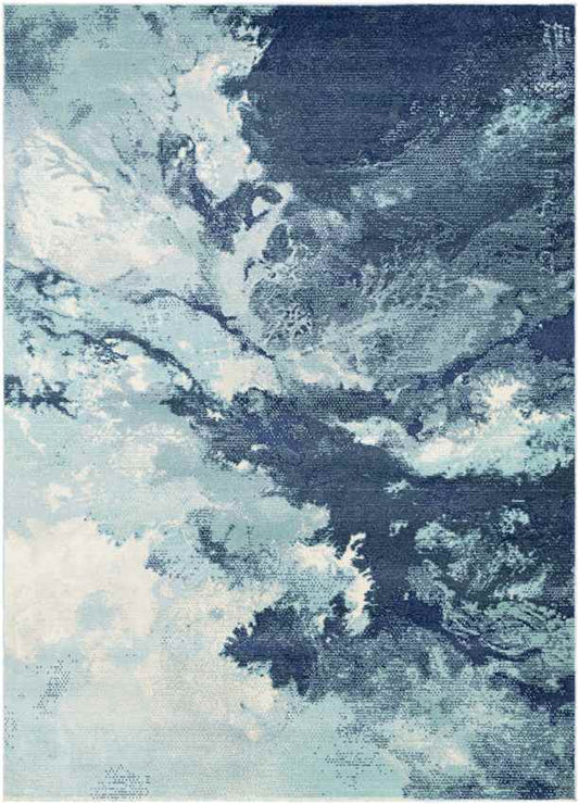 Britsum Modern Dark Blue Area Rug