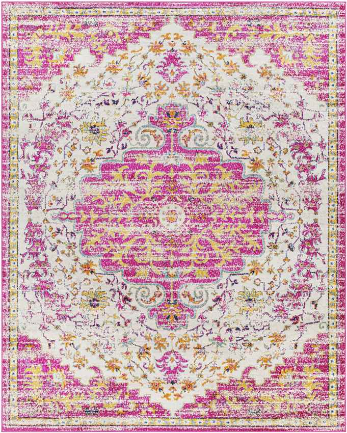 Achlum Traditional Bright Pink Area Rug