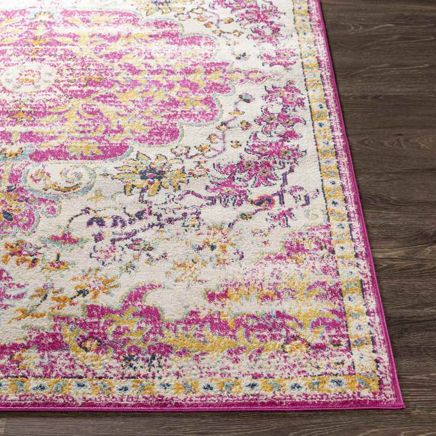 Achlum Traditional Bright Pink Area Rug