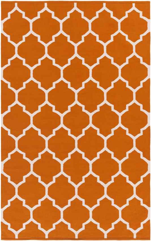 Zelhem Modern Bright Orange Area Rug