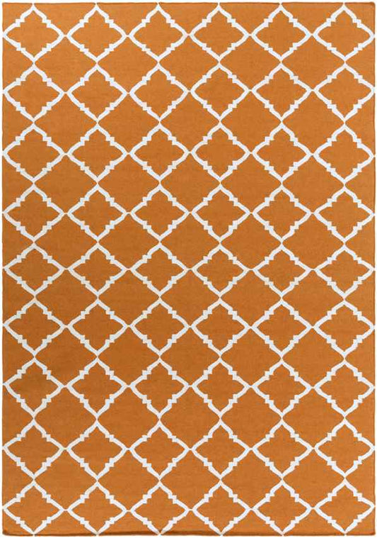 Selwerd Modern Burnt Orange Area Rug