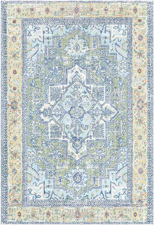 Ballum Traditional Sky Blue Area Rug