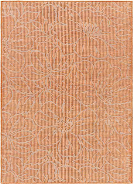 Broekoord Traditional Bright Orange Area Rug