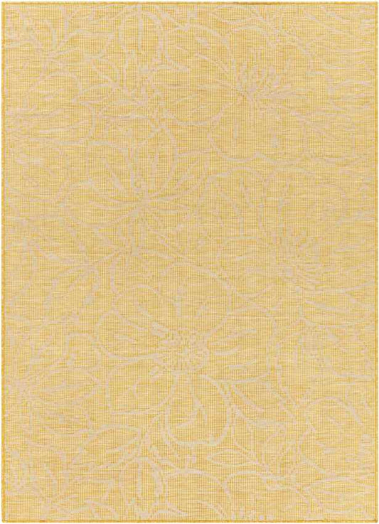 Broekoord Traditional Bright Yellow Area Rug